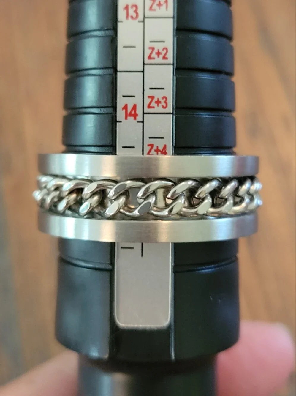 Men's Stainless Steel Chain Inlay Ring